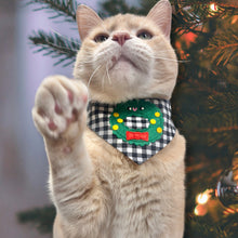 Load image into Gallery viewer, Cat Bandana  - Gingham Wreath Applique
