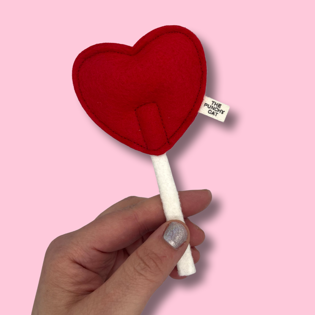 Heart Lollipop - Catnip Valentine Toy